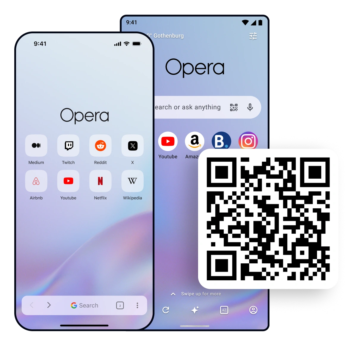 Opera 官方跨设备同步界面与二维码